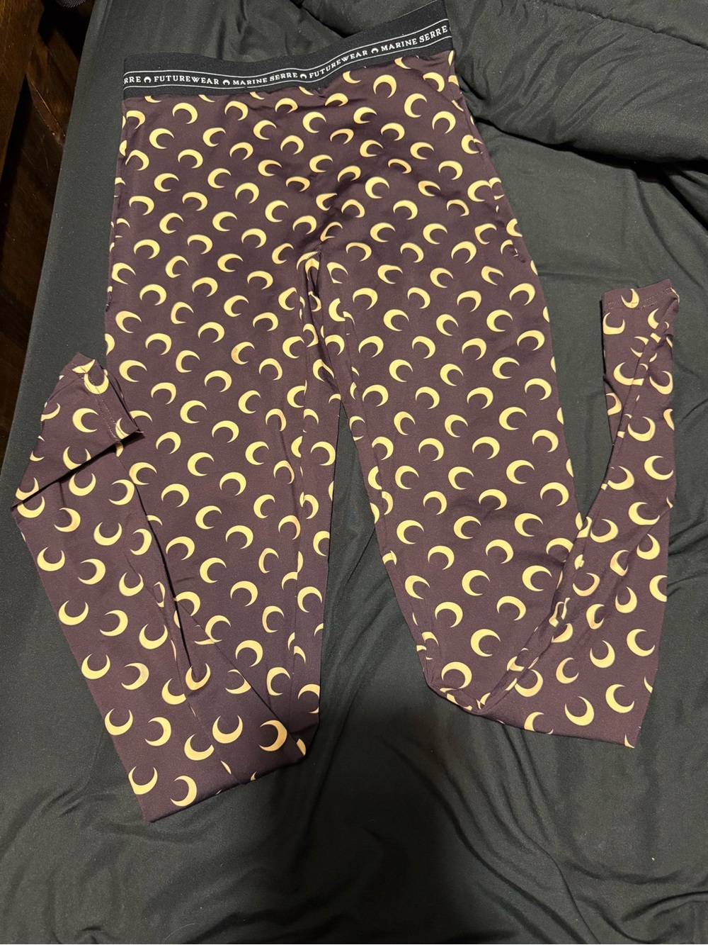 Marine Serre Moon-Print Leggings - brown & beige